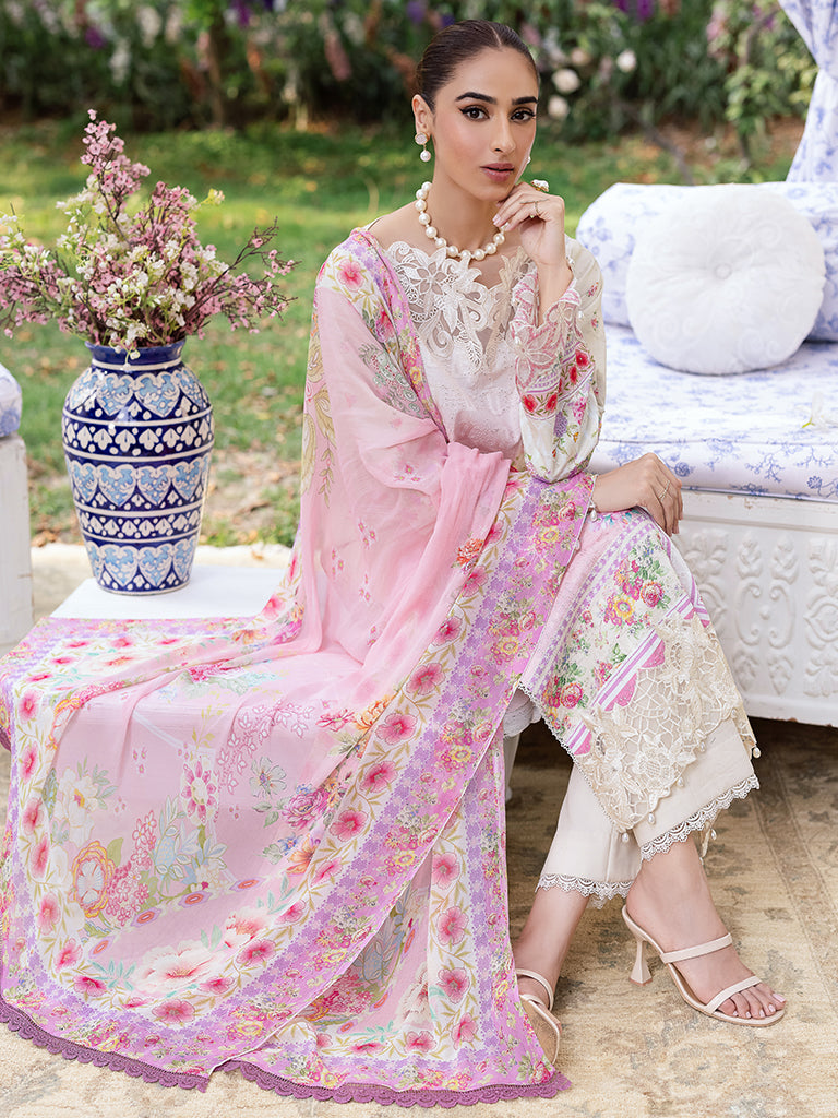 RAJBARI Printkari Sehiffli Exclusive Embroidered Unstitched 3pcs