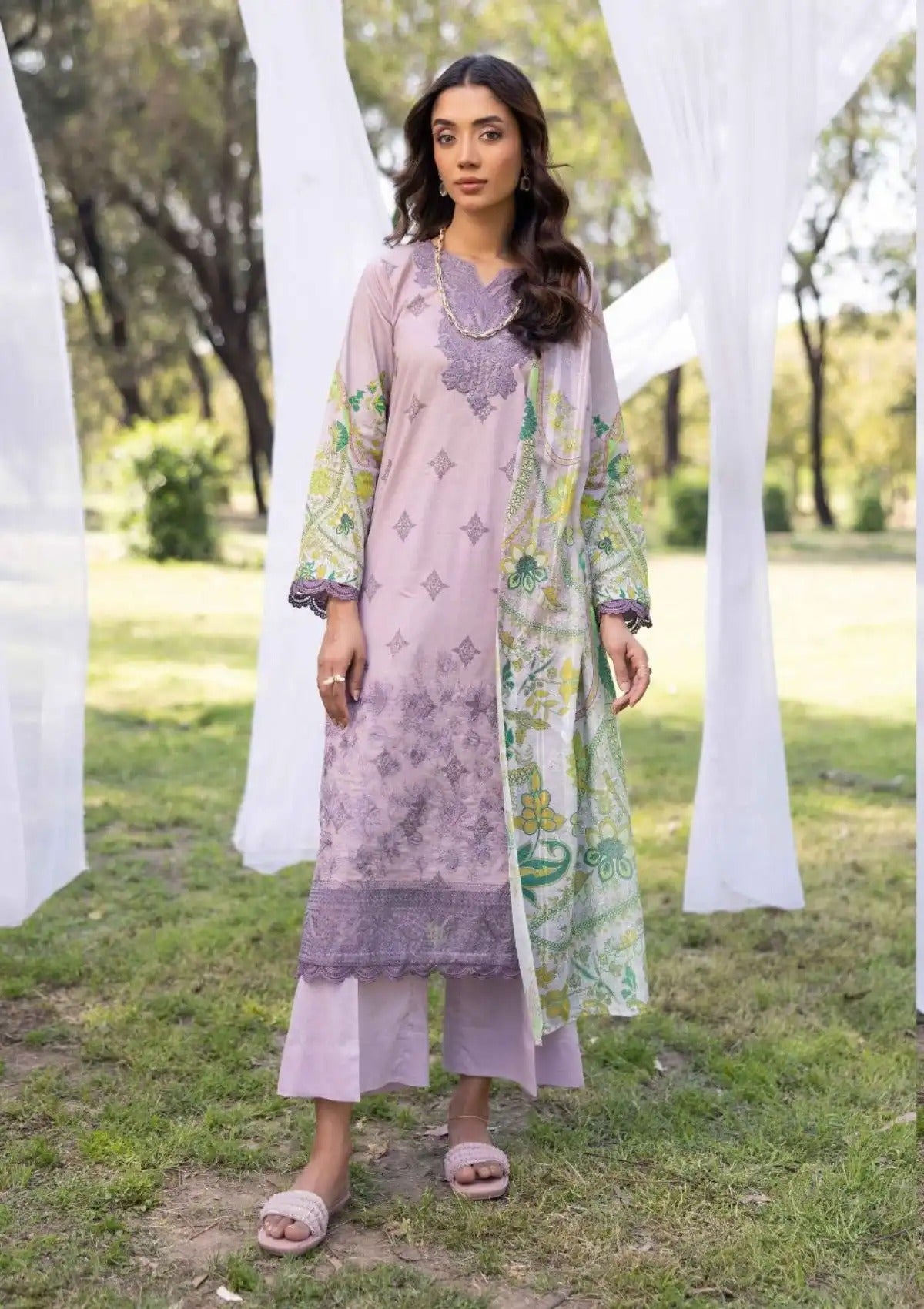Nur Vantage Embroidered Lawn Unstitched 3 Piece
