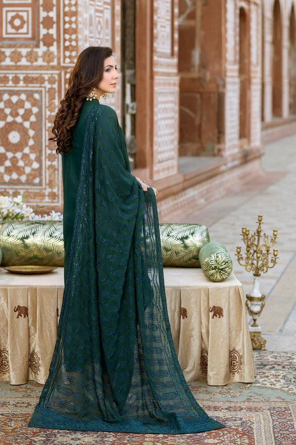 Johra Gold Swiss Voil Havy Embroidered Lawn Unstitched 3Pcs