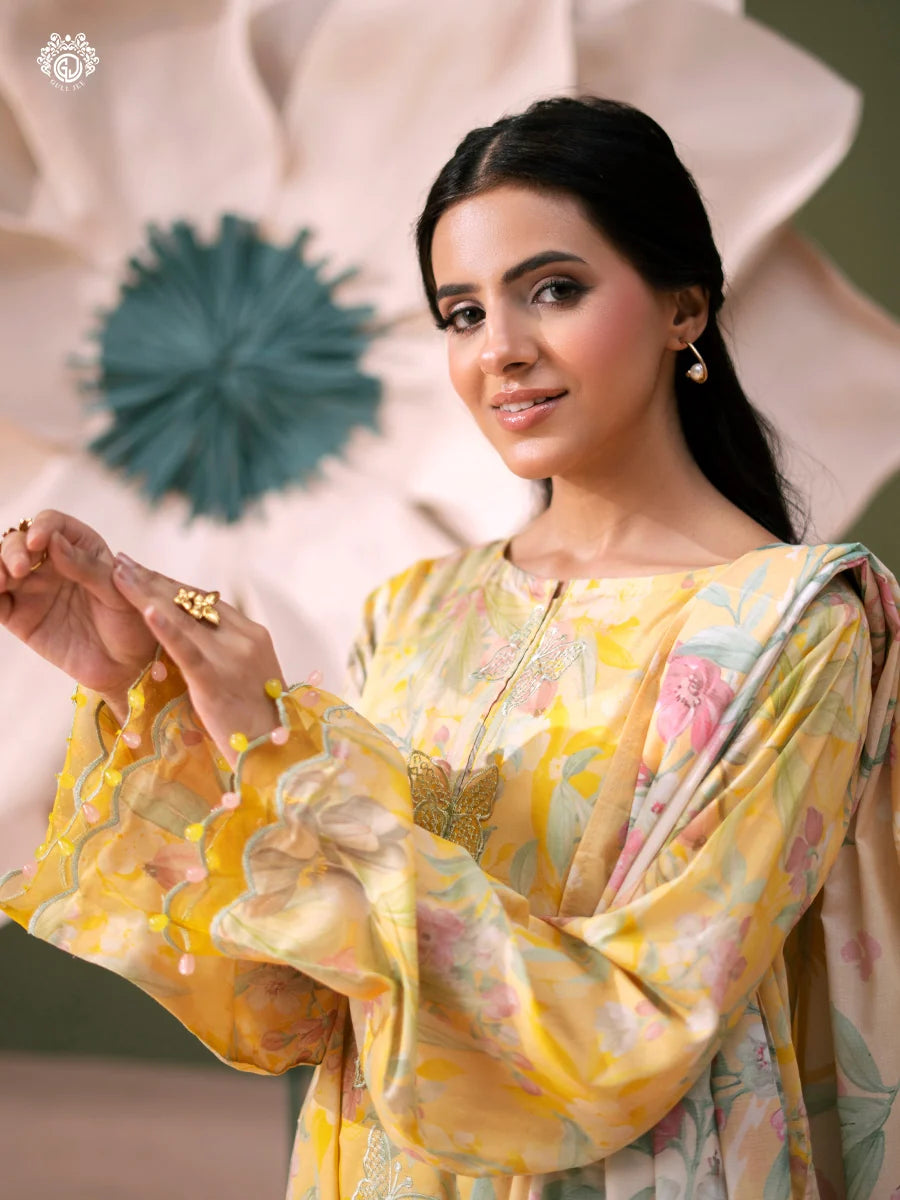 Bloom By Gull Jee Embroidered Digital Printed Lawn Unstitched 3Pcs