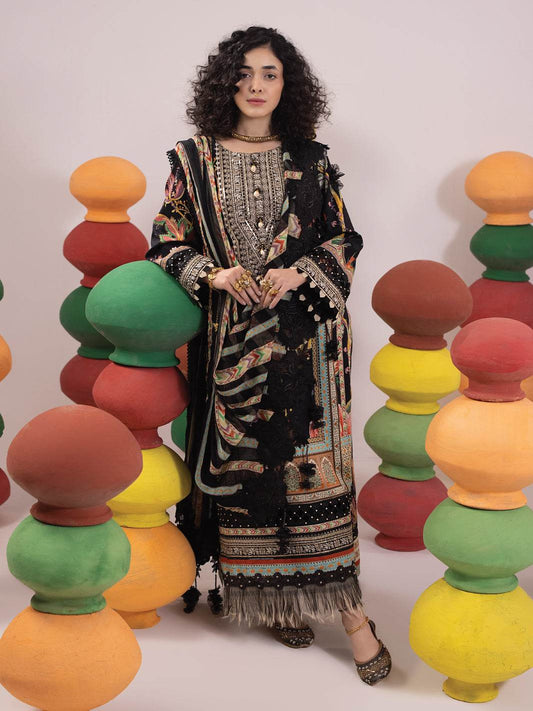 RANGEELI Digital Printed Embroidered Unstitched Lawn 3pcs - Jotey