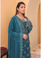 Raya By Hannan Fabrics Luxury Embroidered Chiffon Semi-Stitched 3pcs - Jotey