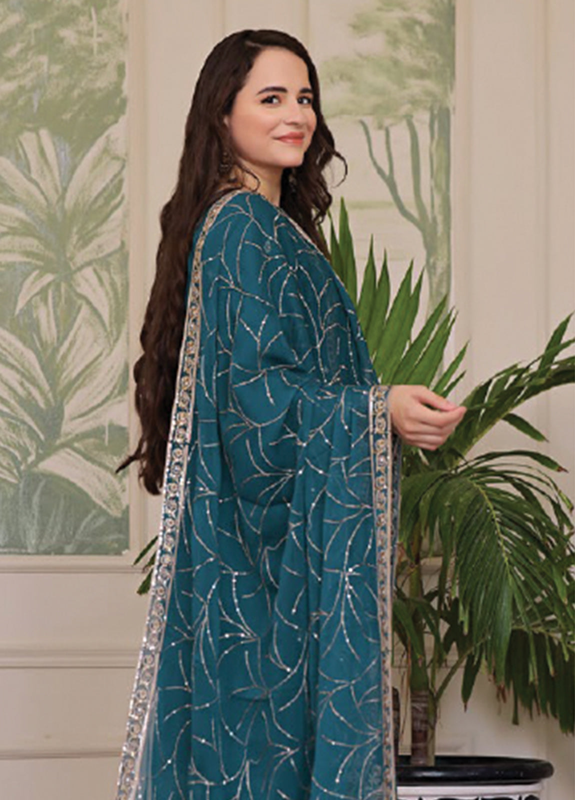 Nura Luxury Embroidered Chiffon Semi-Stitched 3pcs