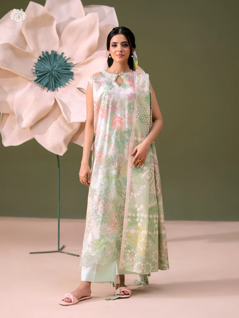 Bloom By Gull Jee Embroidered Digital Printed Lawn Unstitched 3Pcs