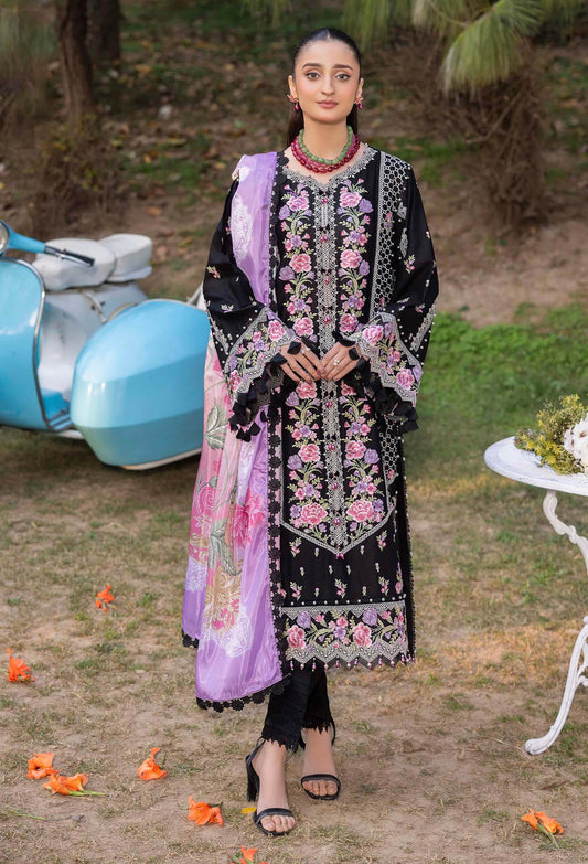 Adans Libas Gull Rukh Unstitched Lawn 3 Piece - Jotey