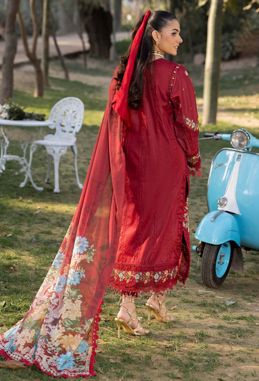 Adans Libas Gull Rukh Unstitched Lawn 3 Piece - Jotey