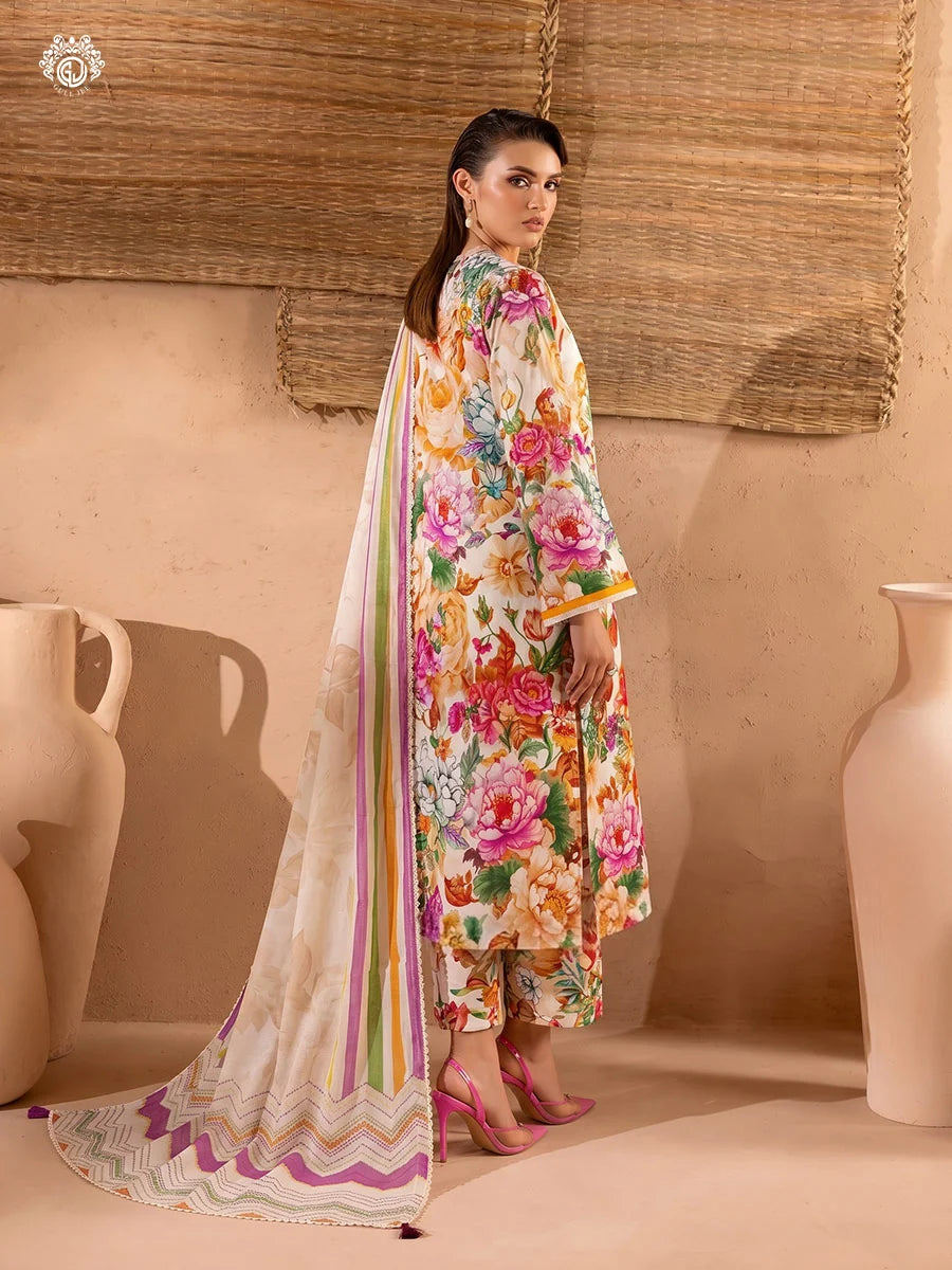 Printkari By Gull Jee Embroidered Digital Printed Lawn Unstitched 3Pcs
