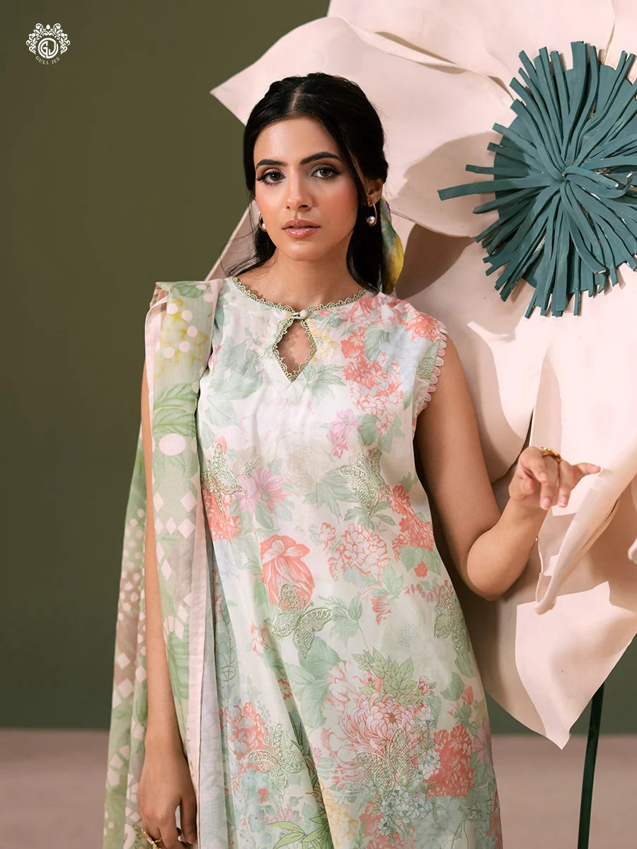 Bloom By Gull Jee Embroidered Digital Printed Lawn Unstitched 3Pcs