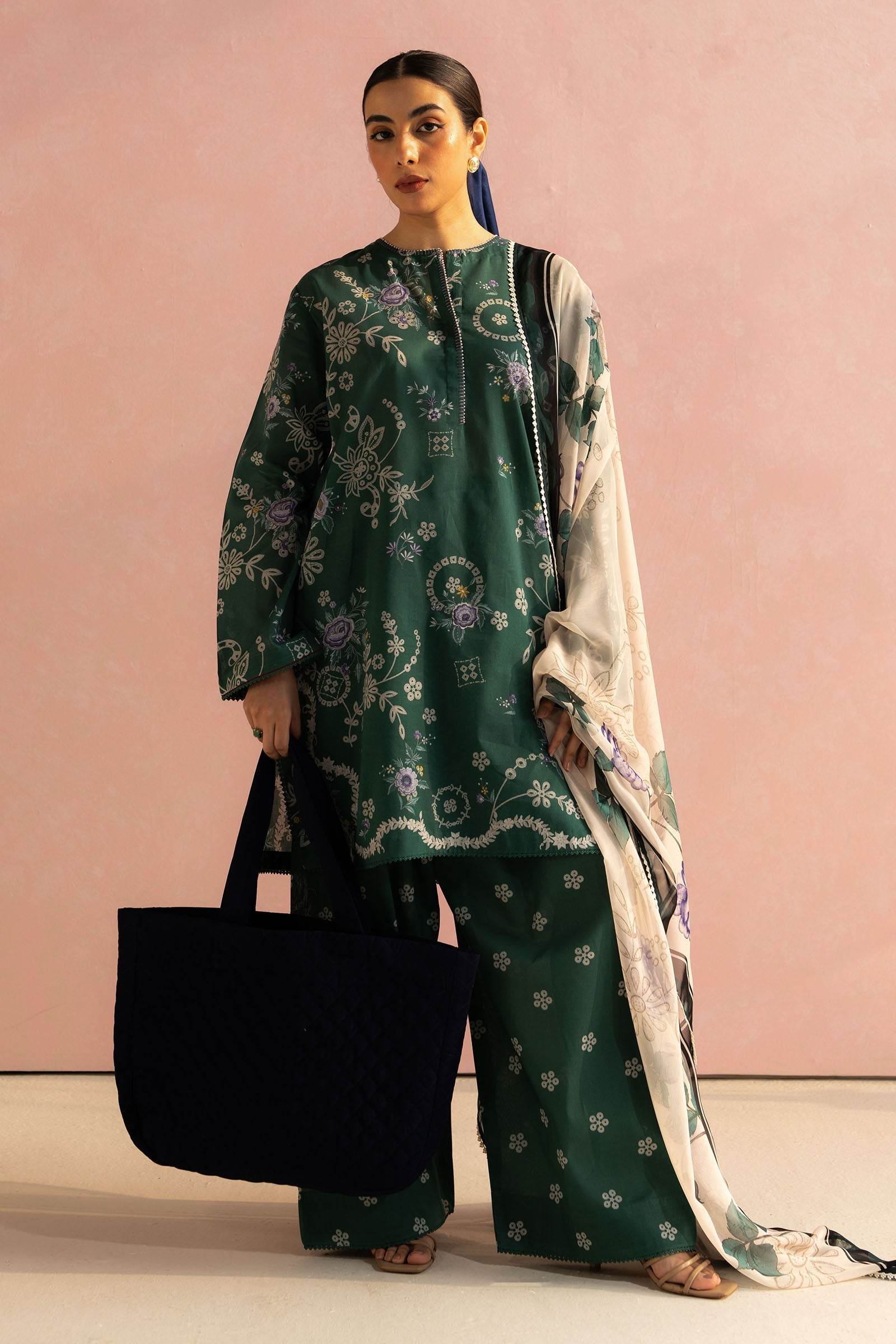 Coco By Zara Shahjahan Digital Printed Lawn Unstitched 3pcs - Jotey