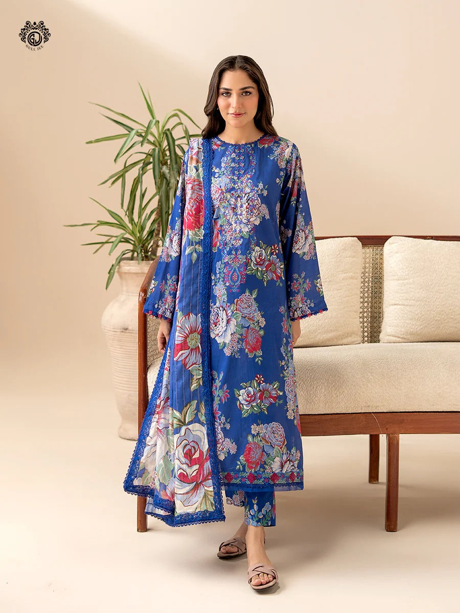 Ziva By Gull Jee Embroidered Digital Printed Lawn Unstitched 3 Piece