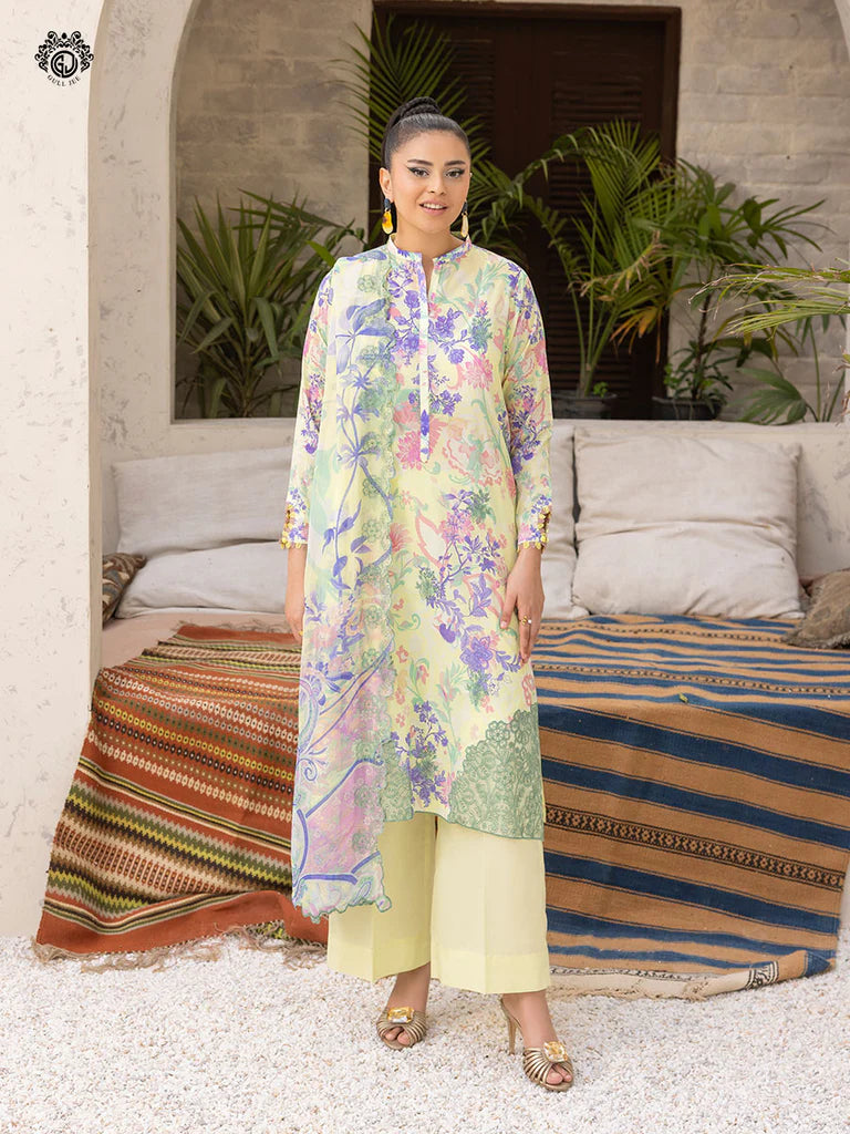 Mishaal By Gull Jee Embroidered Edit'26 Digital Printed Lawn Unstitched 3Pcs