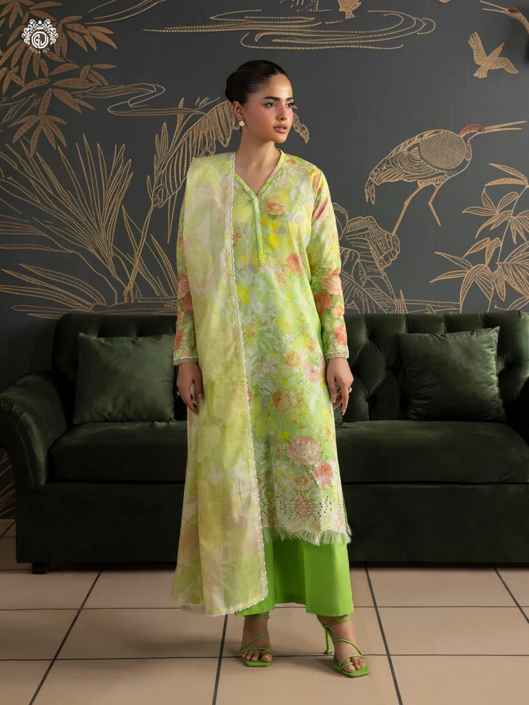 Mishaal By Gull Jee Embroidered Edit'26 Digital Printed Lawn Unstitched 3Pcs