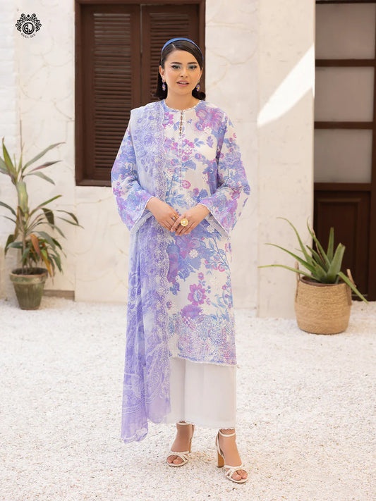 Morja By Gull Jee Vol-12 Embroidered Digital Printed Lawn Unstitched 3Pcs