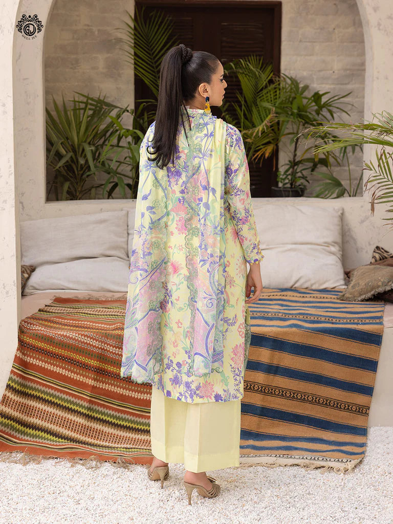 Mishaal By Gull Jee Embroidered Edit'26 Digital Printed Lawn Unstitched 3Pcs