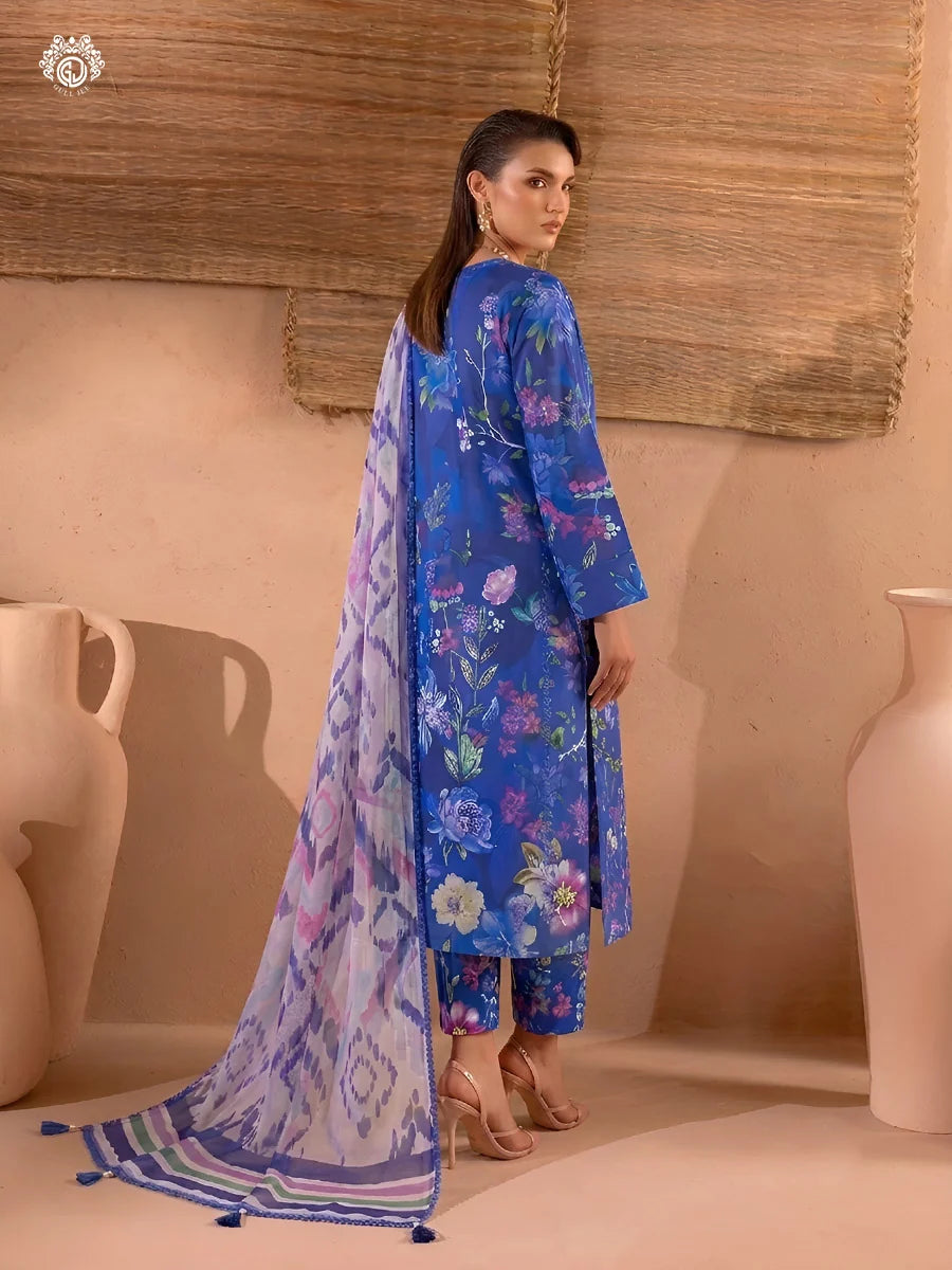 Printkari By Gull Jee Embroidered Digital Printed Lawn Unstitched 3Pcs