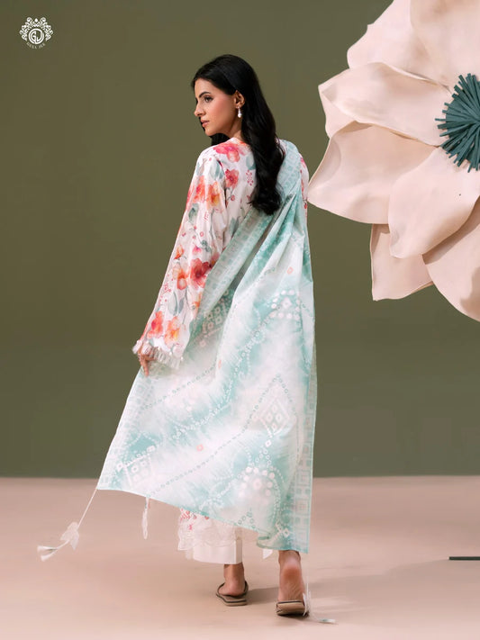 Bloom By Gull Jee Embroidered Digital Printed Lawn Unstitched 3Pcs