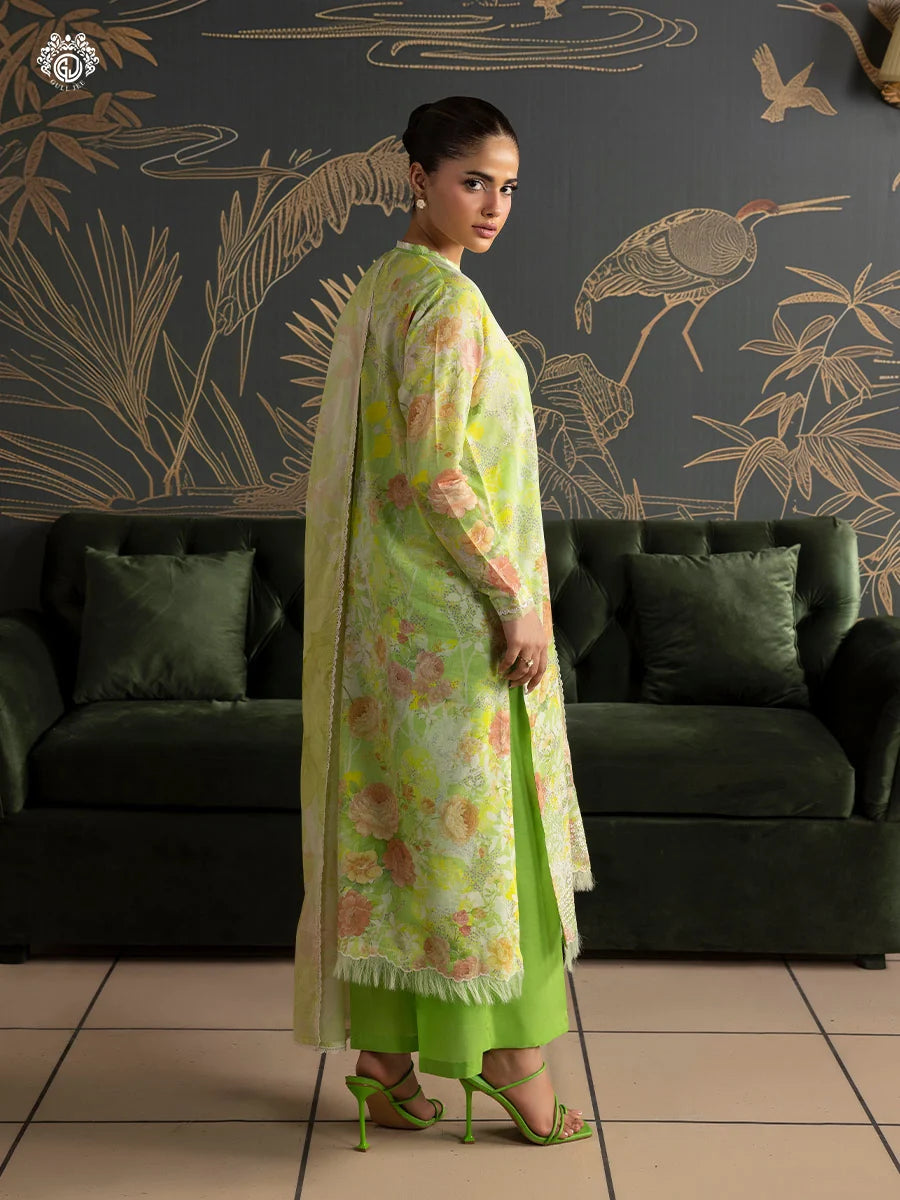 Mishaal By Gull Jee Embroidered Edit'26 Digital Printed Lawn Unstitched 3Pcs