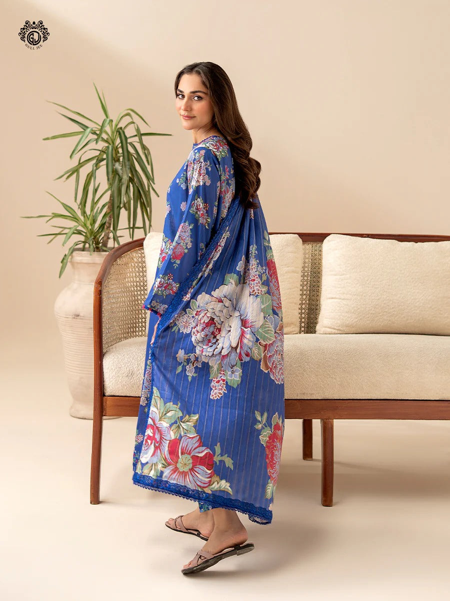 Ziva By Gull Jee Embroidered Digital Printed Lawn Unstitched 3 Piece