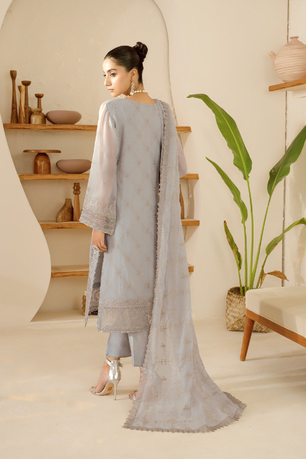 Sonehri By Ramsha Chiffon Unstitched 3pcs