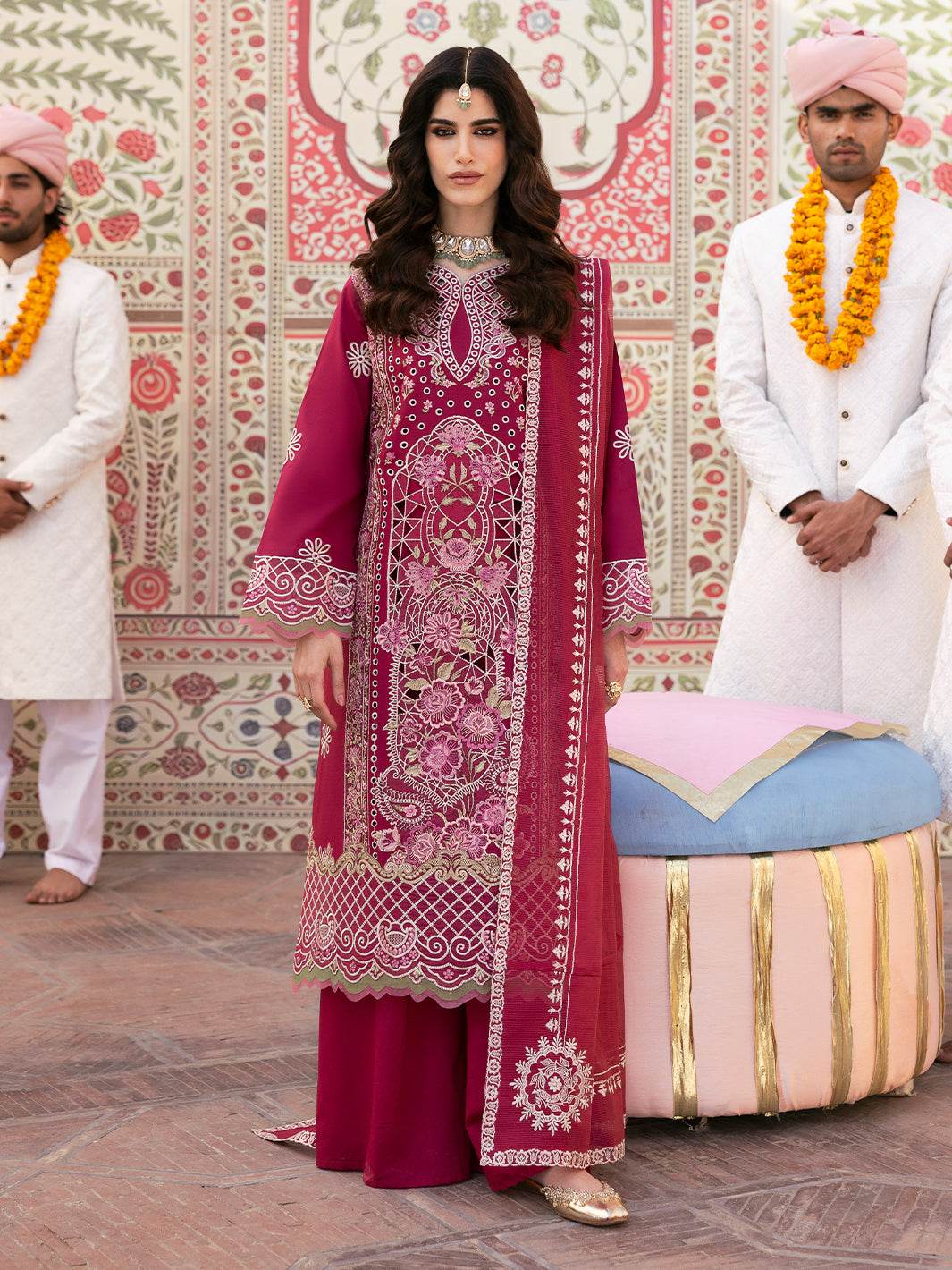 Husn Jahan By Mahnur Embroidered Luxury Lawn Unstitched 3pcs - Jotey