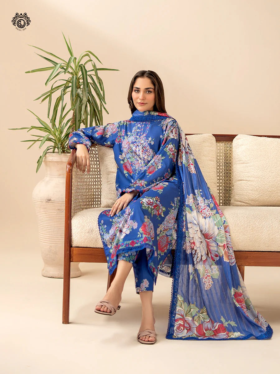 Ziva By Gull Jee Embroidered Digital Printed Lawn Unstitched 3 Piece
