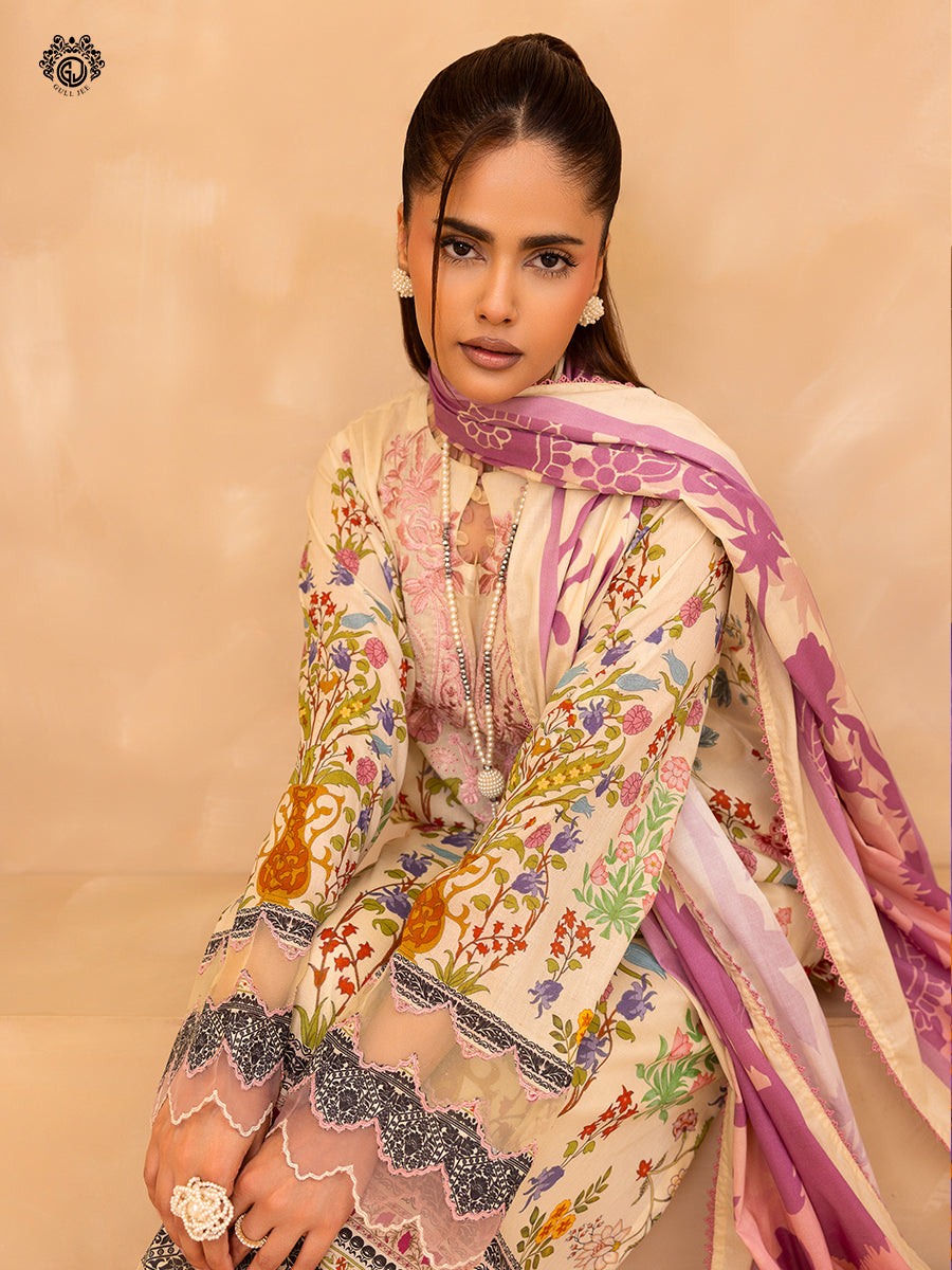 GullBano By Gull Jee Embroidered Edit'26 Digital Printed Lawn Unstitched 3Pcs