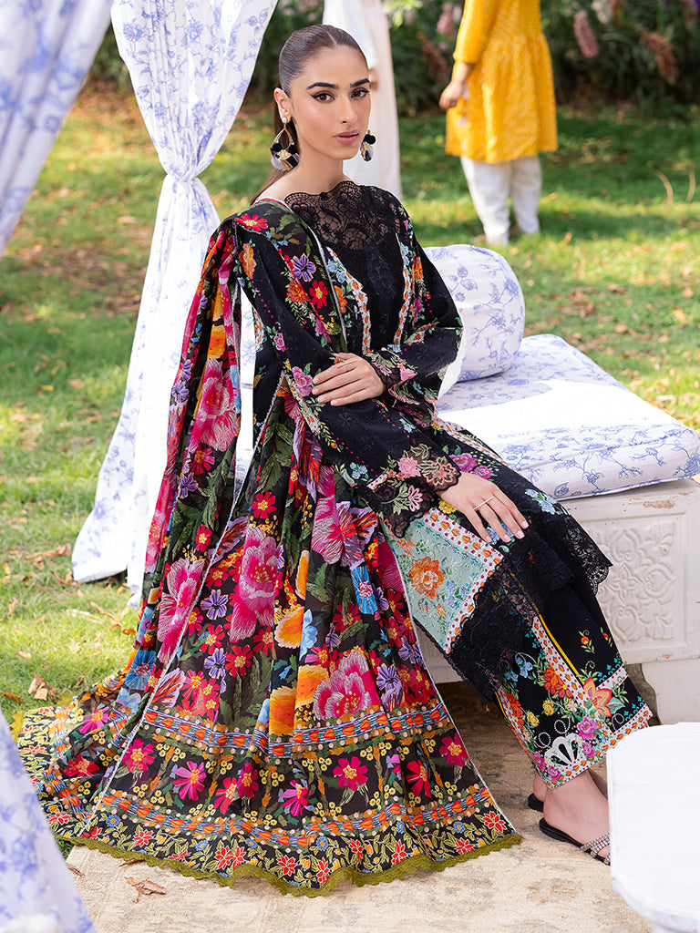 RAJBARI Printkari Sehiffli Exclusive Embroidered Unstitched 3pcs