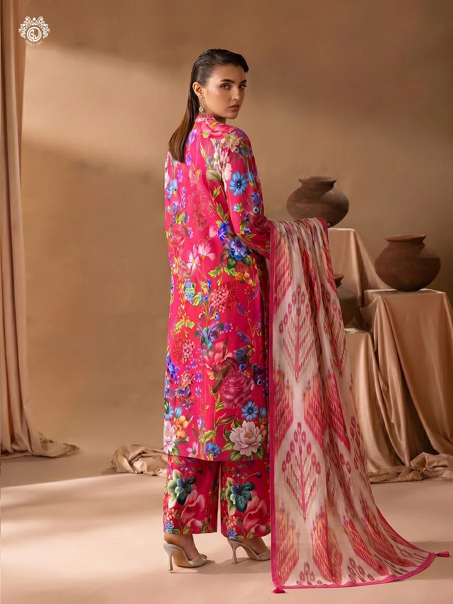 Printkari By Gull Jee Embroidered Digital Printed Lawn Unstitched 3Pcs