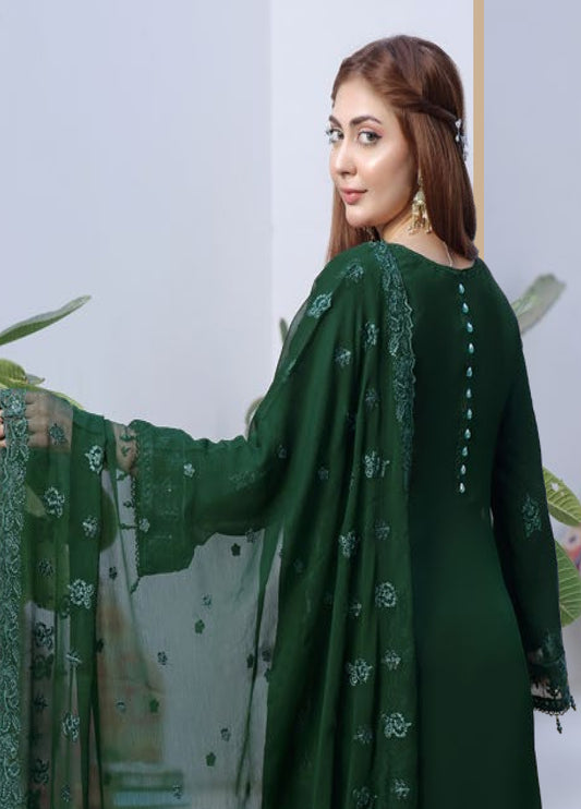 BIN KHALID Shehnai Formal Chiffon Embroidered Semi-Stitched 3pcs