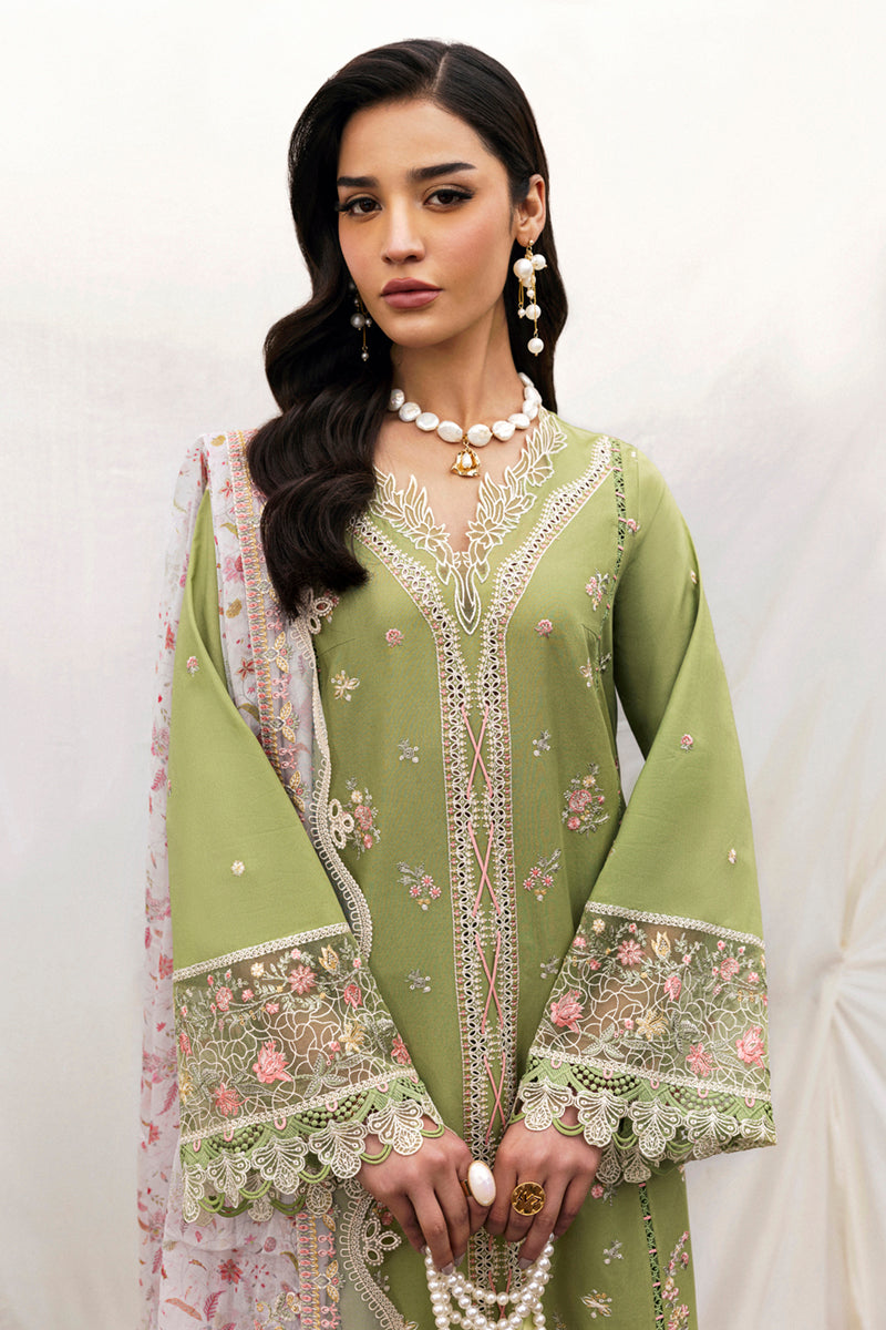 Qalamkar Qlinekari Embroidered Luxury Lawn Unstitched 3pcs