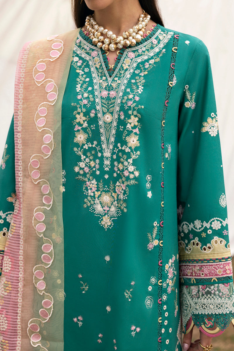 Qalamkar Qlinekari Embroidered Luxury Lawn Unstitched 3pcs
