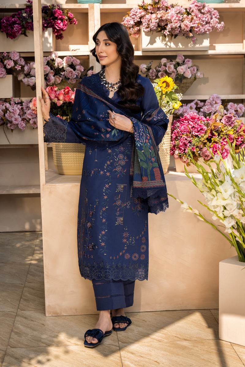 Rang Rasiya Florence Embroidered Lawn Unstitched 3pcs - Jotey