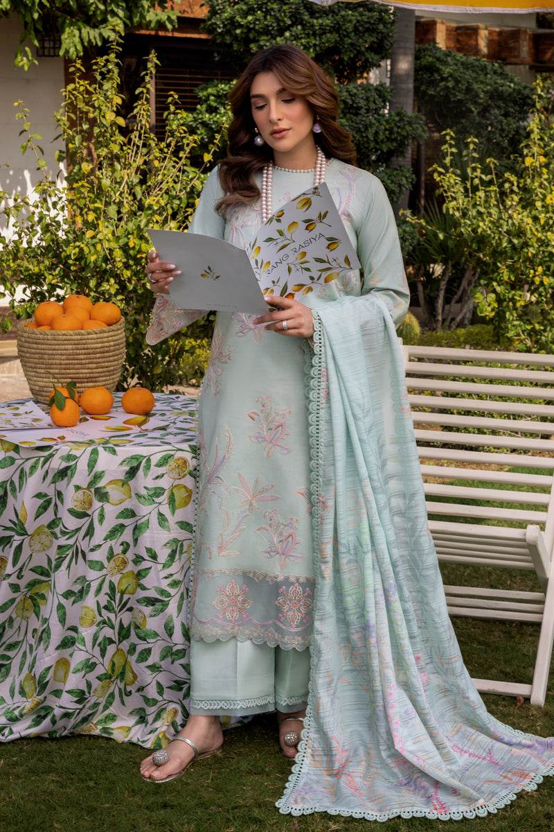 Rang Rasiya Florence Embroidered Lawn Unstitched 3pcs - Jotey