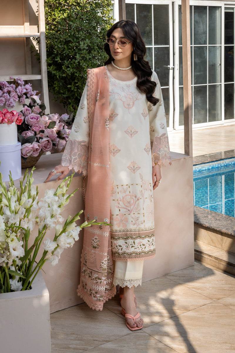Rang Rasiya Florence Embroidered Lawn Unstitched 3pcs - Jotey