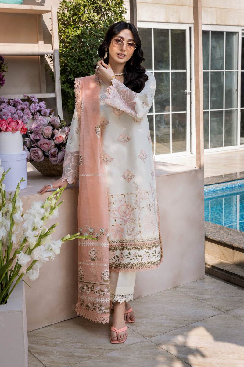 Rang Rasiya Florence Embroidered Lawn Unstitched 3pcs - Jotey