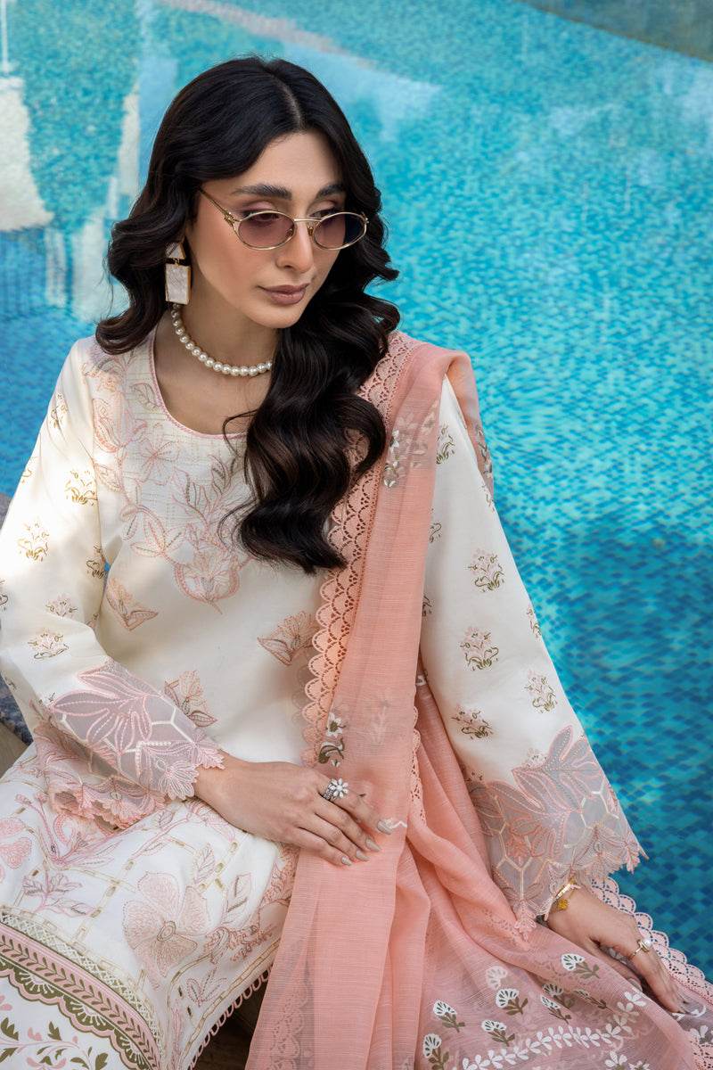 Rang Rasiya Florence Embroidered Lawn Unstitched 3pcs - Jotey