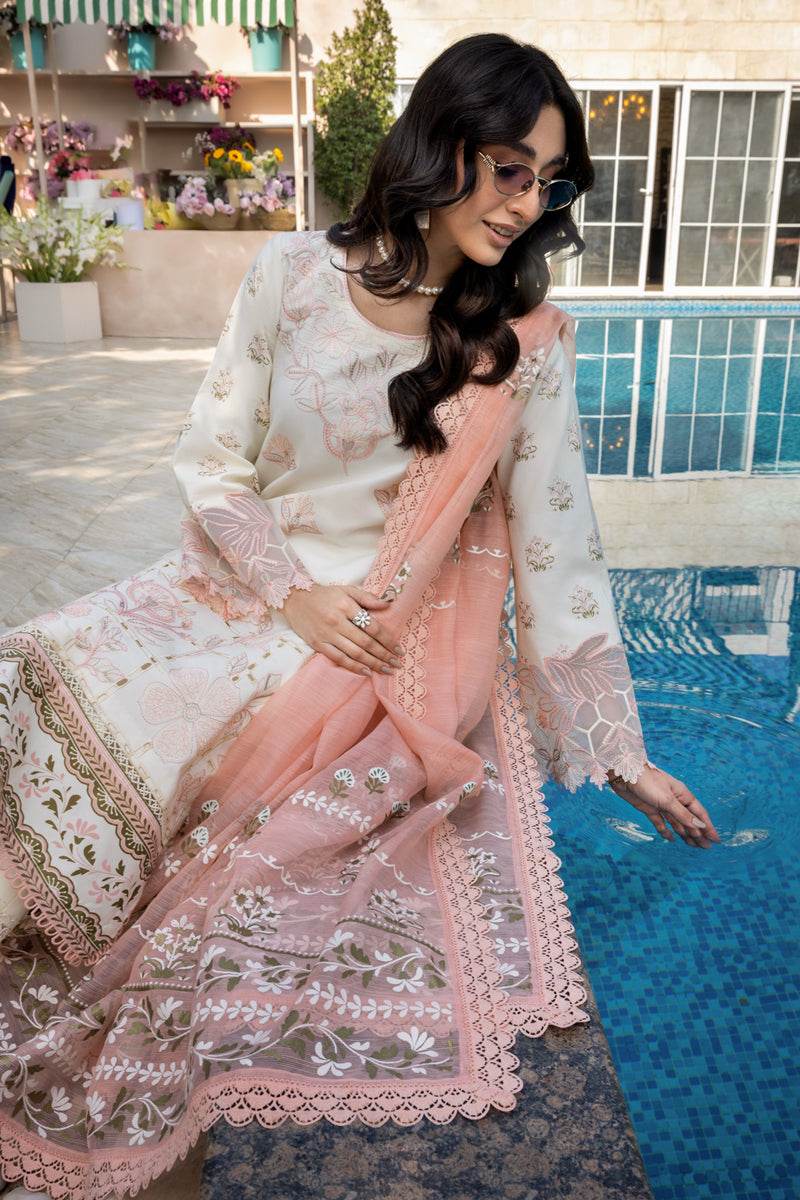 Rang Rasiya Florence Embroidered Lawn Unstitched 3pcs - Jotey