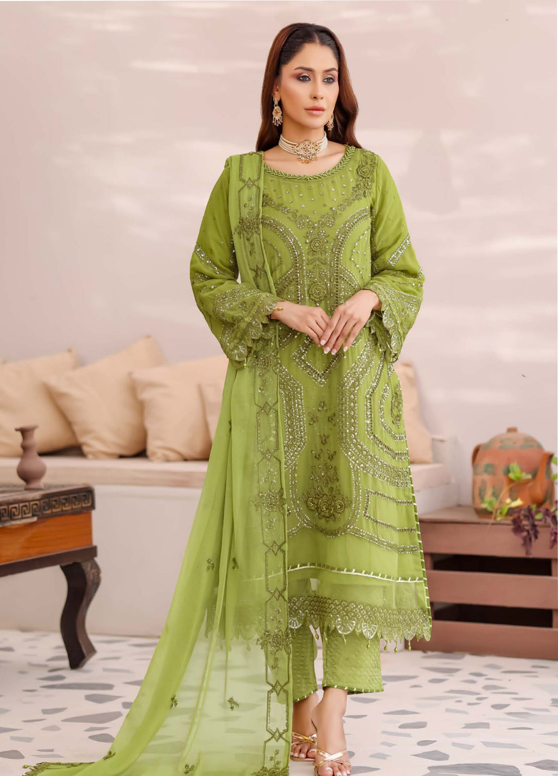 Ballerina By Bin khalid Embroidered Chiffon Unstitched Three Piece