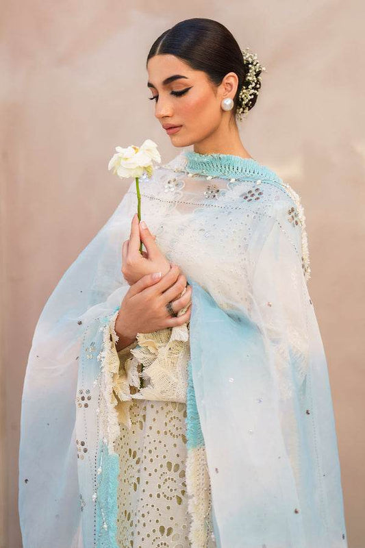 Nureh Dhoop Kinaray Embroidered Chikankari Lawn 3pcs - Jotey