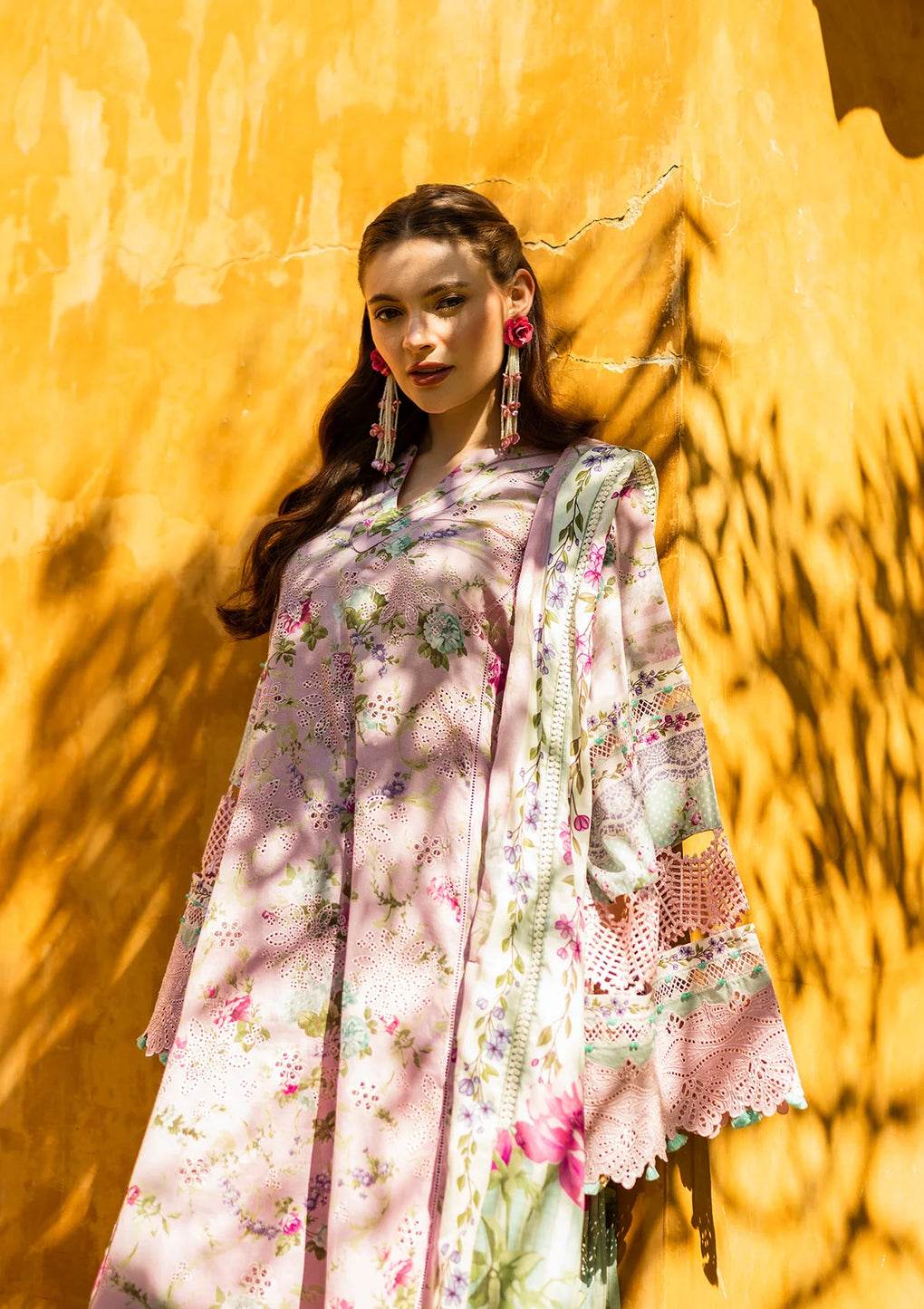 Elaf Print Chikankari Unstitched Lawn 3pcs - Jotey