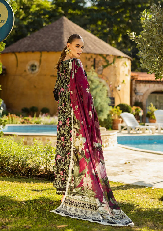 Elaf Print Chikankari Unstitched Lawn 3pcs