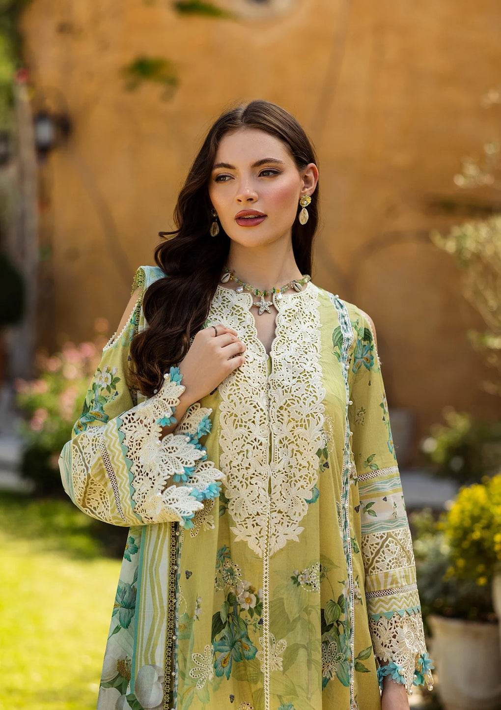 Elaf Print Chikankari Unstitched Lawn 3pcs - Jotey