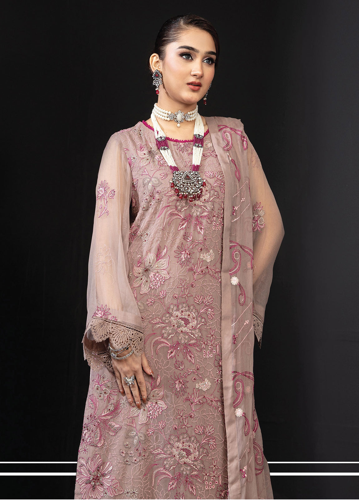 Khoobsurat Libas By Anaya Hoor Signature Chiffon Unstitched 3pcs
