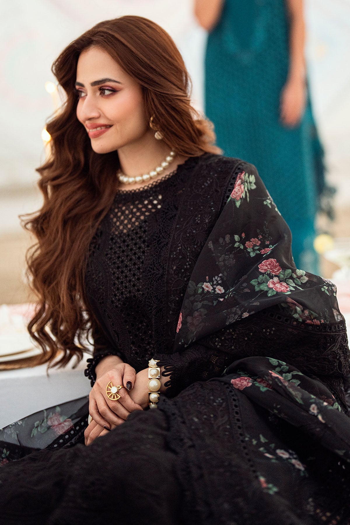 Nureh Khuwab Ebroidered & Embellished Swiss Voil Unstitched 3pcs