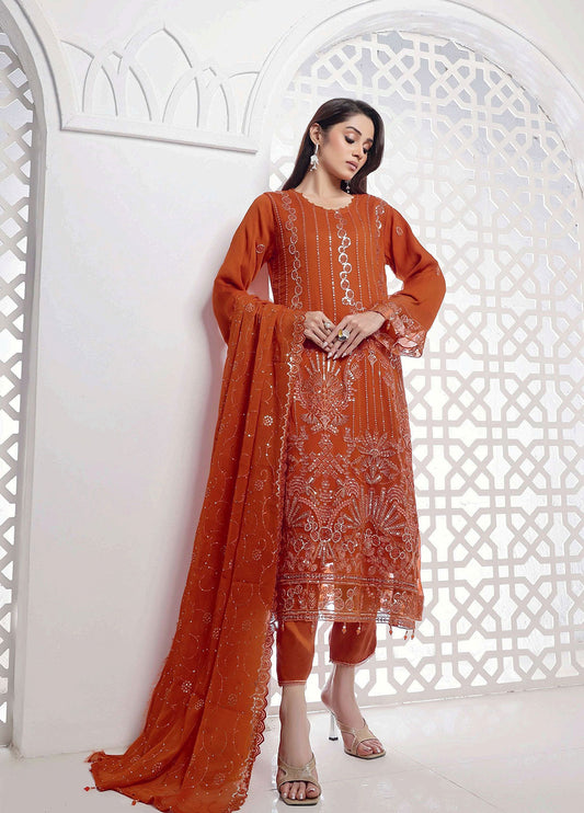 Jolie by Bin Khalid Fancy Embroidered Chiffon Semi-Stitched 3Pcs