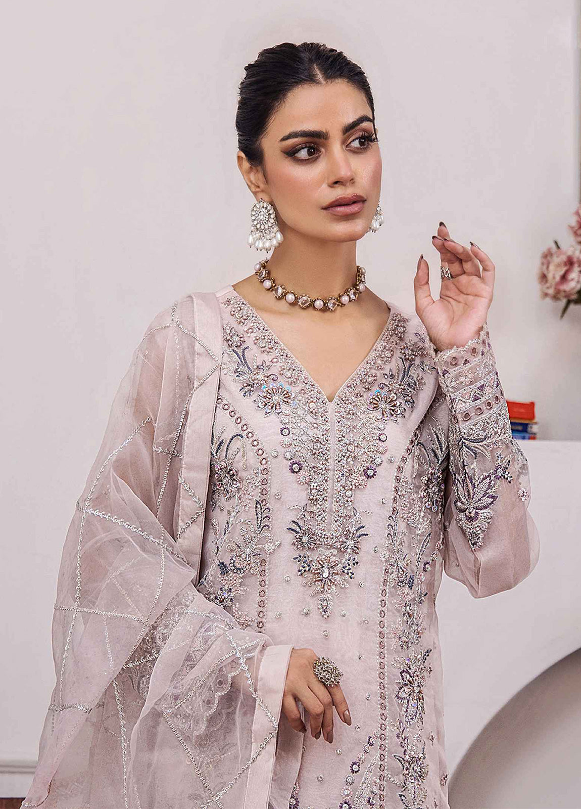 ZA Clothes Gulshan Embroidered Organza Ready to wear 3pcs