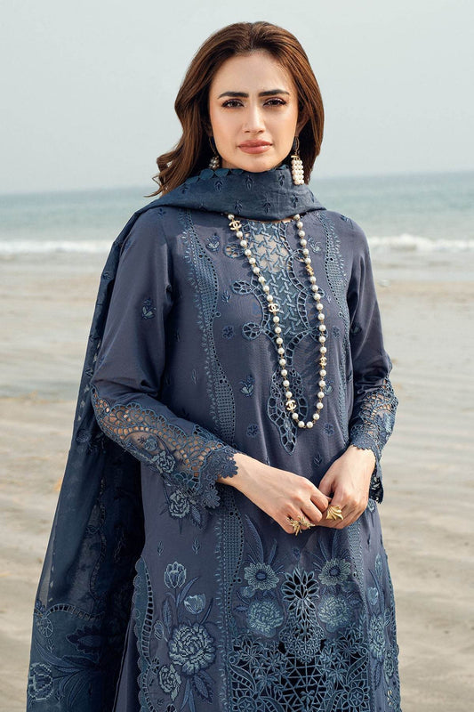 Nureh Khuwab Ebroidered & Embellished Swiss Voil Unstitched 3pcs - Jotey
