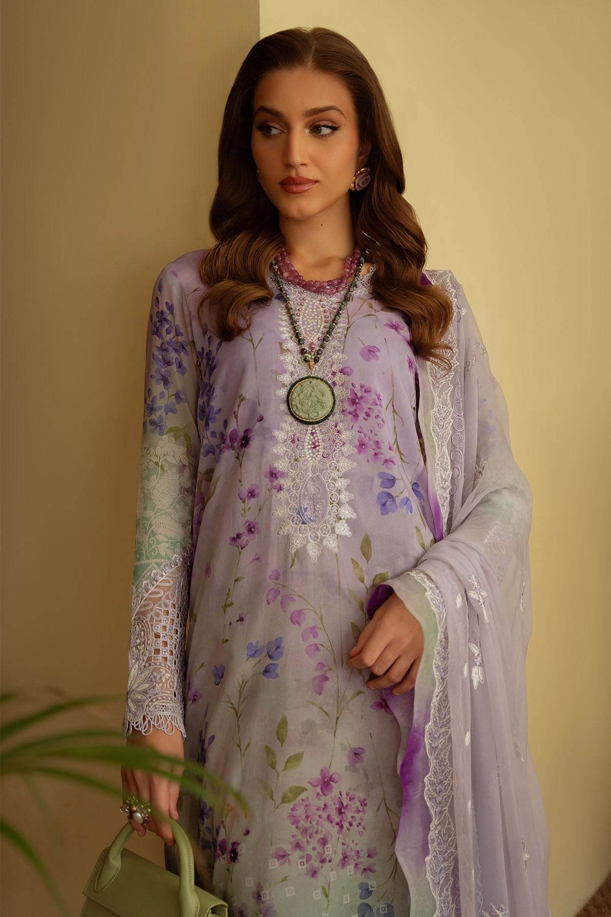 Nureh Maya Swiss Lawn Embroidered Unstitched 3pcs - Jotey