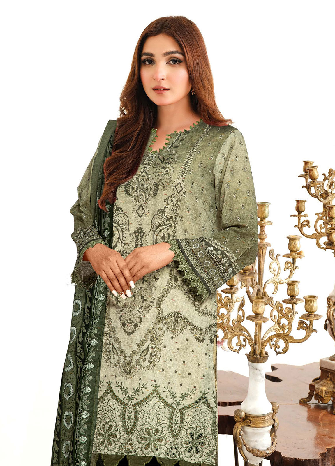 Roshna By Johra Embroidered Printed Lawn Unstitched 3Pcs