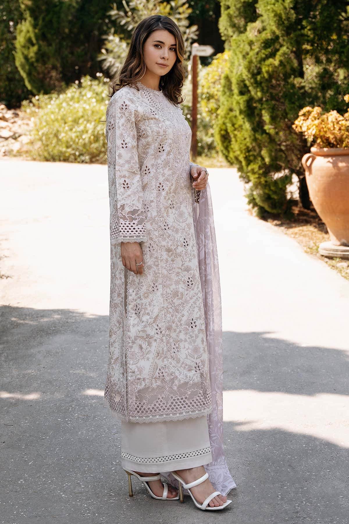AFROZEH Damask The Holiday Edit'25 Embroidered Lawn 3pcs - Jotey